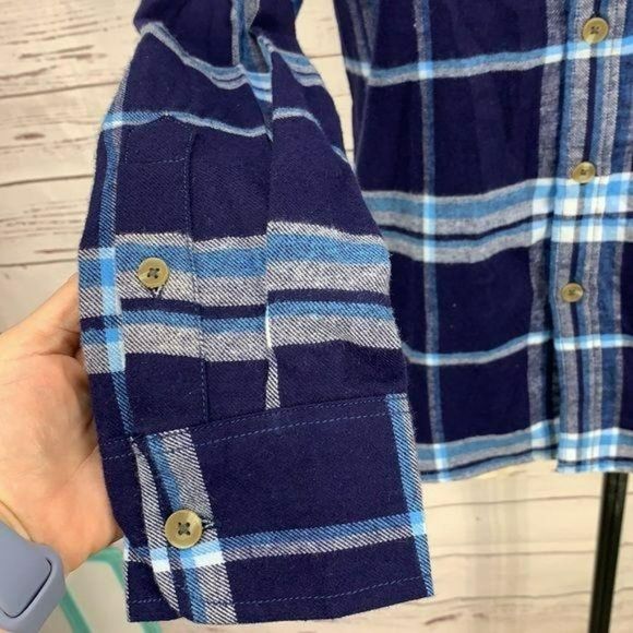 Hudson and Barrow Men's Blue Plaid Button Down Shirt Size Medium - Picture 6 of 9